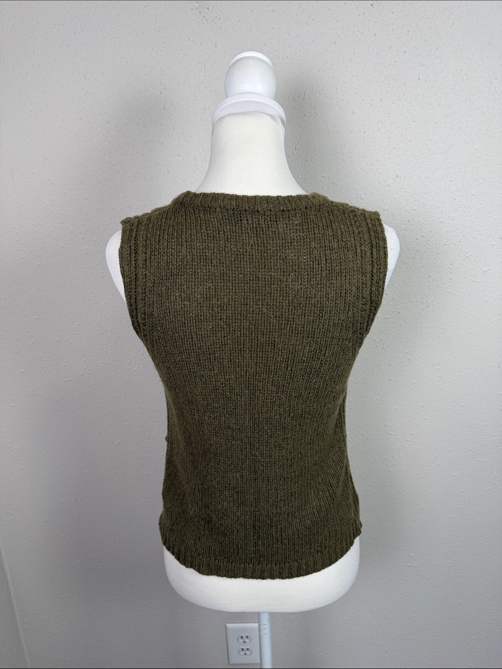 Madewell Olive Green Sleeveless Sweater Tank Merino Wool Alpaca Blend Size Small - Picture 6 of 9